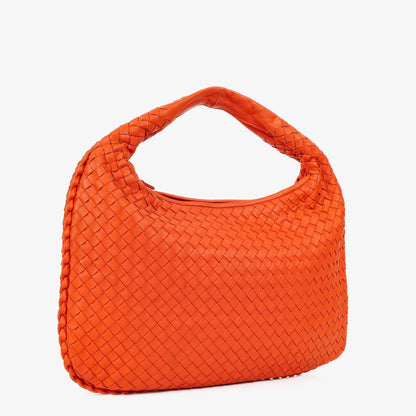 Bottega Veneta Mittelgroße Veneta Hobo aus Nappa Intrecciato in Orange
