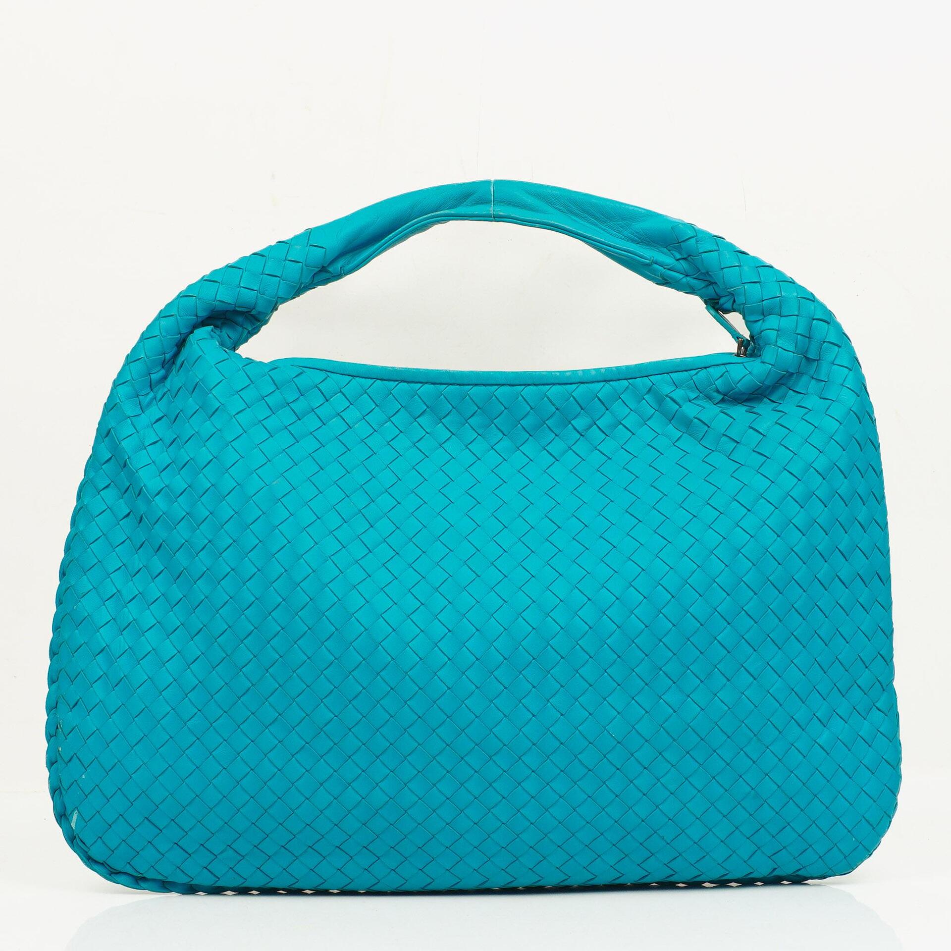 Bottega Veneta Nappa Intrecciato Türkis Veneta Große Hobo-Tasche