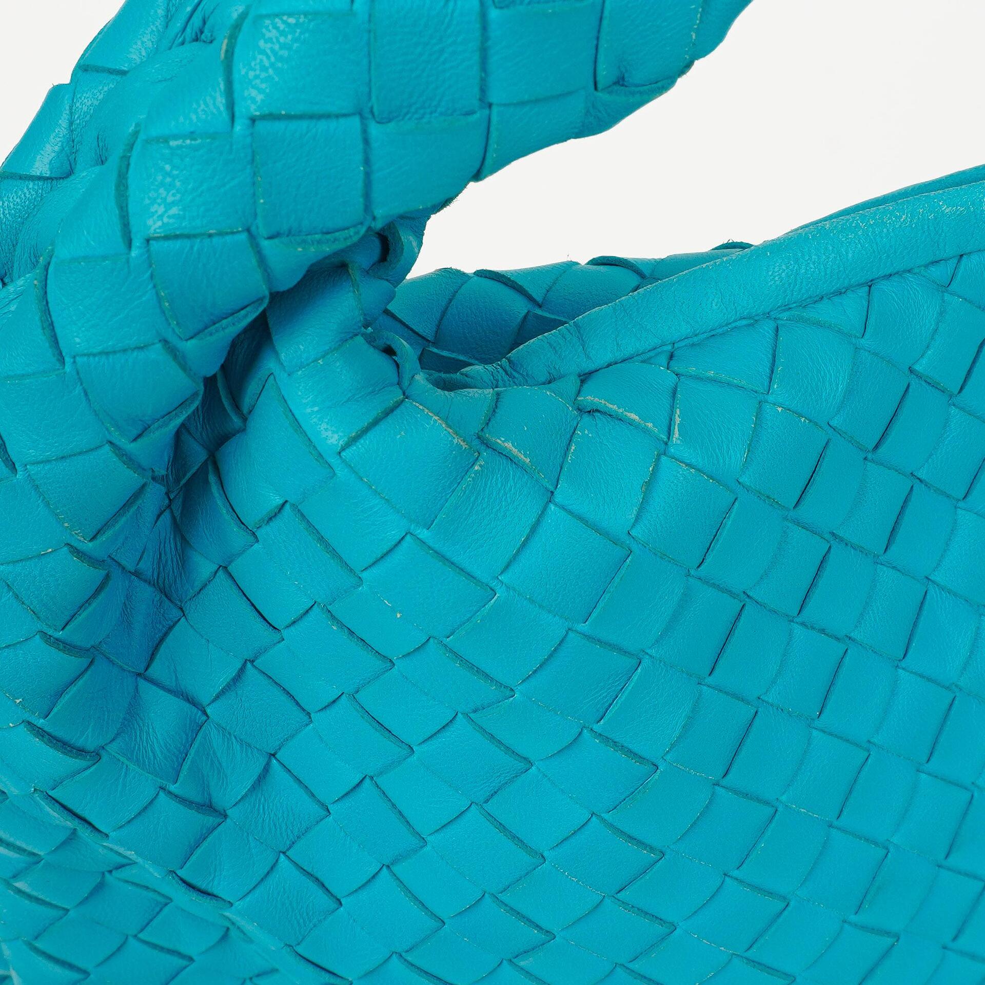 Bottega Veneta Nappa Intrecciato Türkis Veneta Große Hobo-Tasche