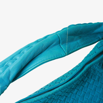 Bottega Veneta Nappa Intrecciato Türkis Veneta Große Hobo-Tasche