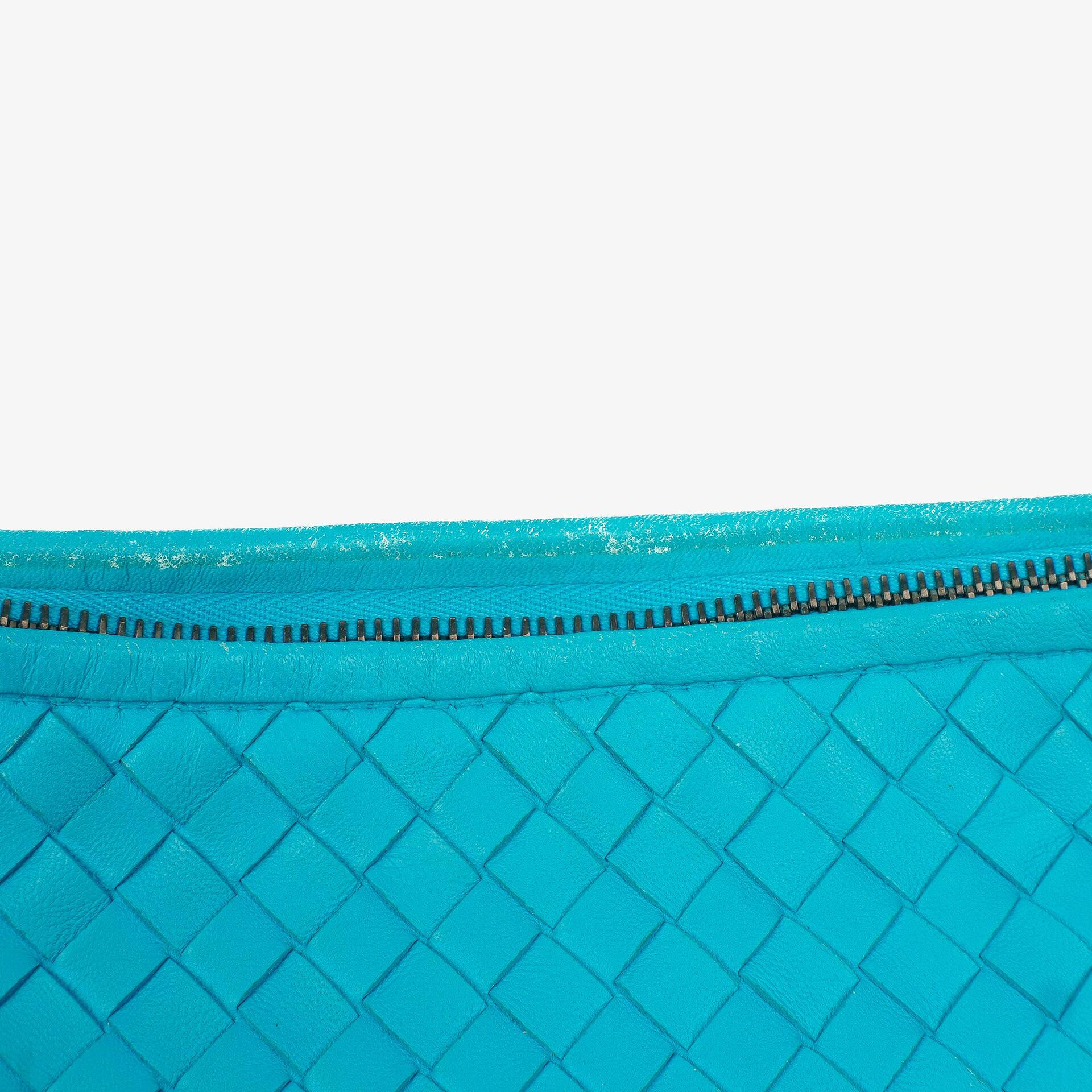 Bottega Veneta Nappa Intrecciato Türkis Veneta Große Hobo-Tasche
