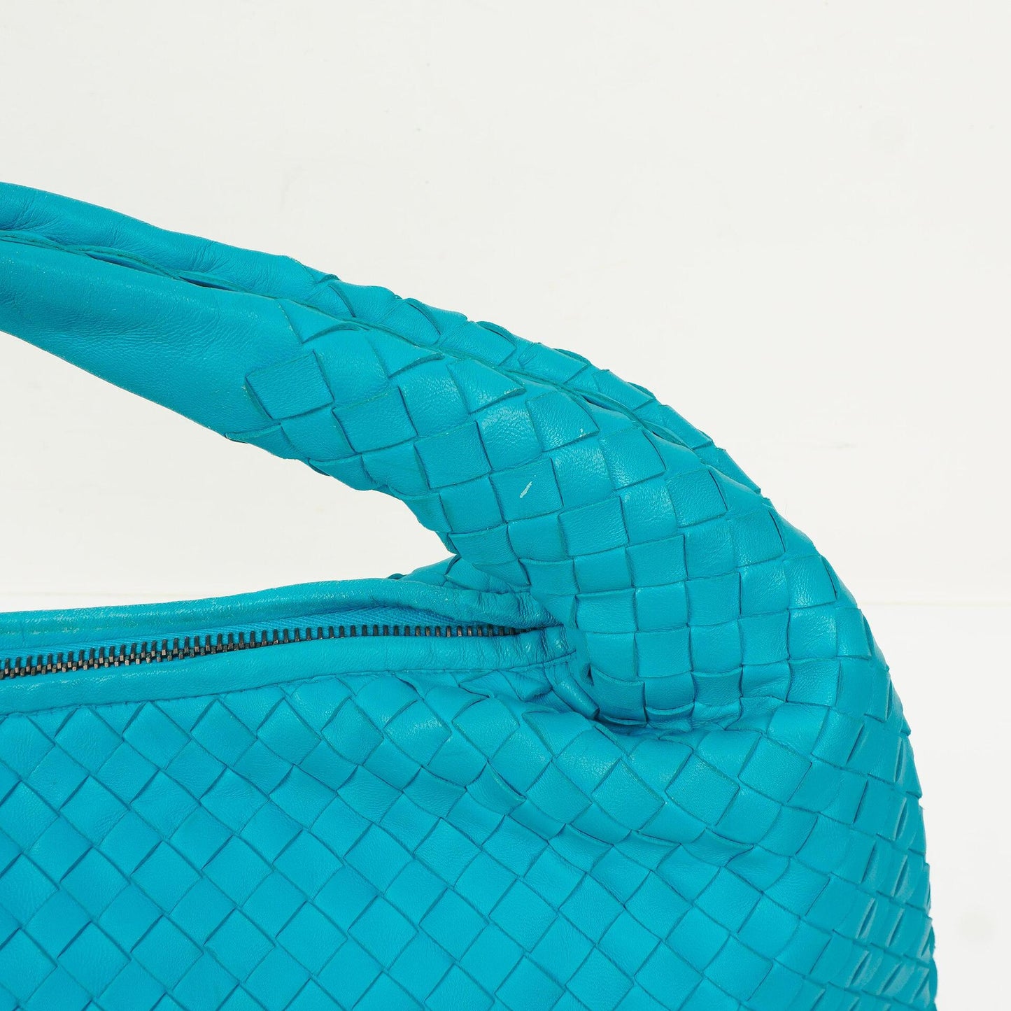 Bottega Veneta Nappa Intrecciato Türkis Veneta Große Hobo-Tasche