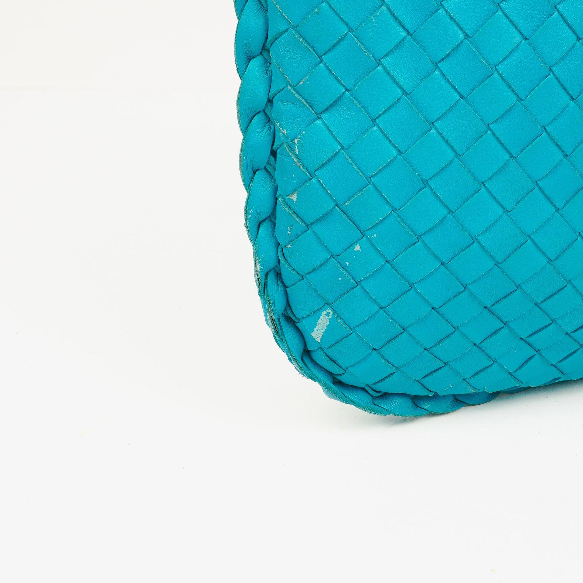Bottega Veneta Nappa Intrecciato Türkis Veneta Große Hobo-Tasche