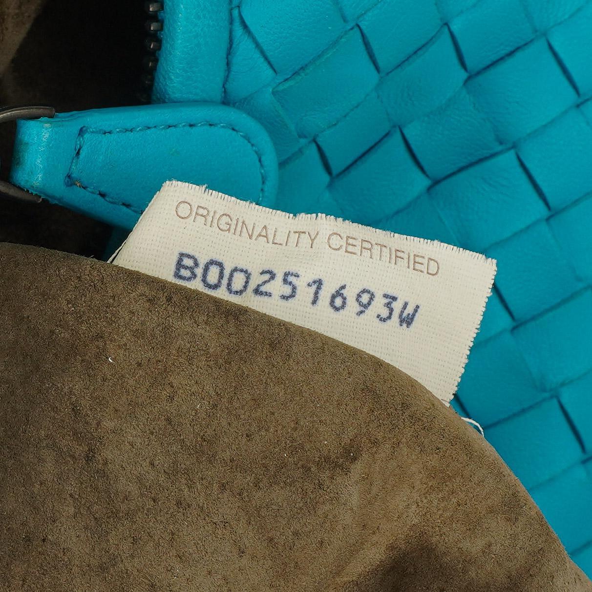 Bottega Veneta Nappa Intrecciato Türkis Veneta Große Hobo-Tasche