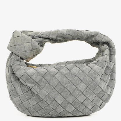 Bottega Veneta Mini Jodie Tasche aus Thunder-Wildleder mit Intrecciato-Flechtung