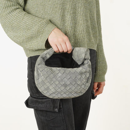 Bottega Veneta Mini Jodie Tasche aus Thunder-Wildleder mit Intrecciato-Flechtung