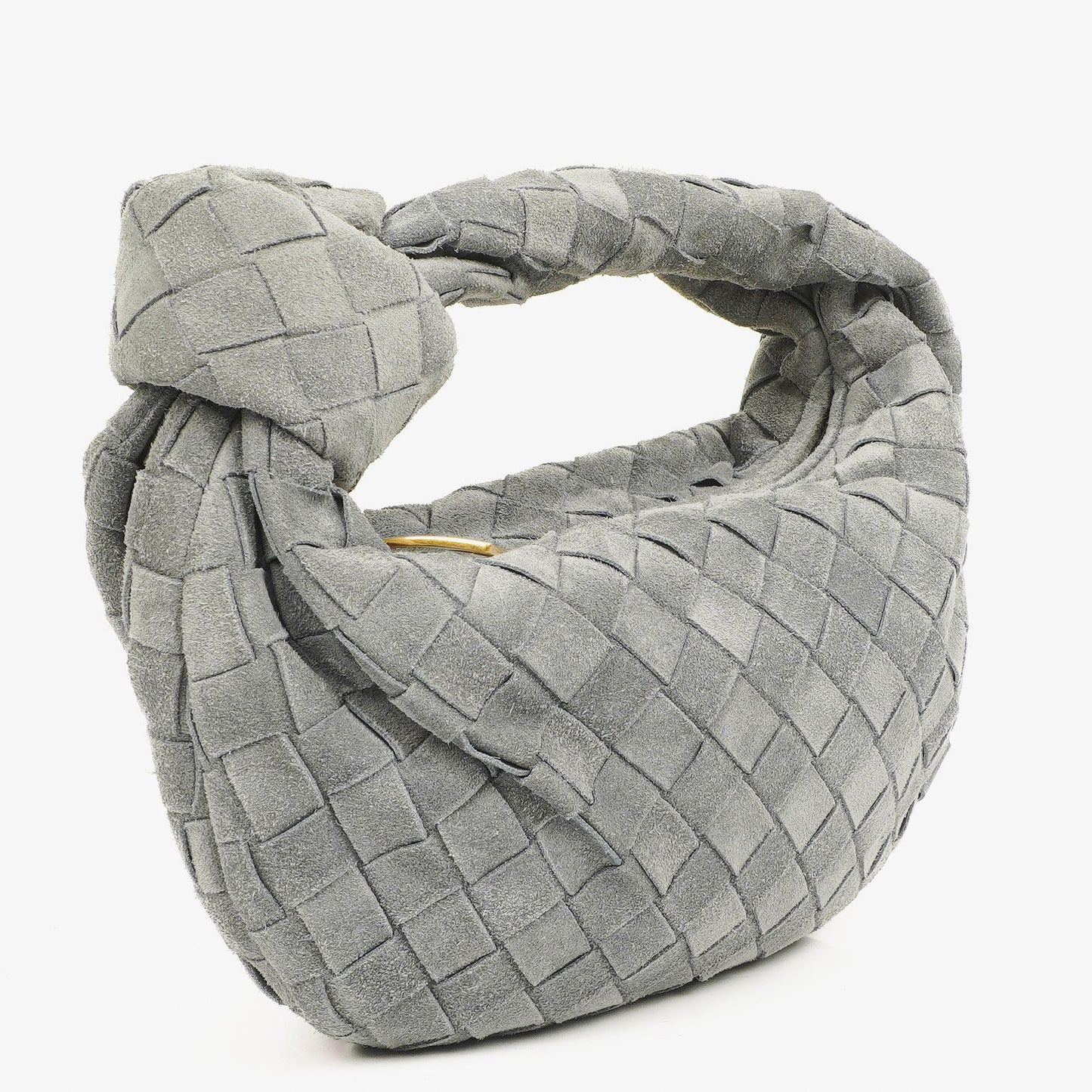 Bottega Veneta Mini Jodie Tasche aus Thunder-Wildleder mit Intrecciato-Flechtung