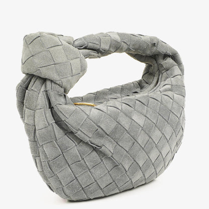 Bottega Veneta Mini Jodie Tasche aus Thunder-Wildleder mit Intrecciato-Flechtung