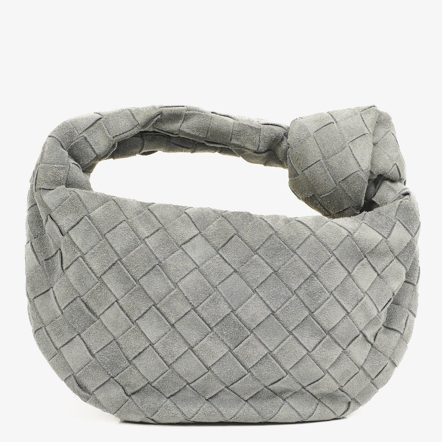 Bottega Veneta Mini Jodie Tasche aus Thunder-Wildleder mit Intrecciato-Flechtung