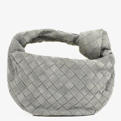Bottega Veneta Mini Jodie Tasche aus Thunder-Wildleder mit Intrecciato-Flechtung