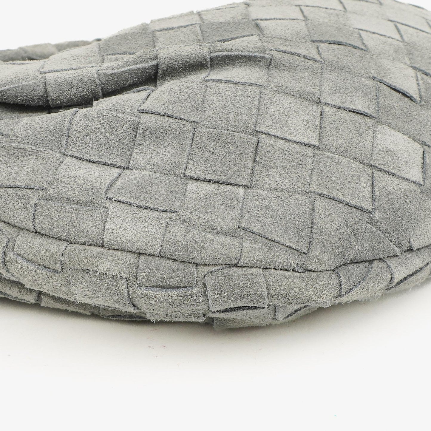 Bottega Veneta Mini Jodie Tasche aus Thunder-Wildleder mit Intrecciato-Flechtung