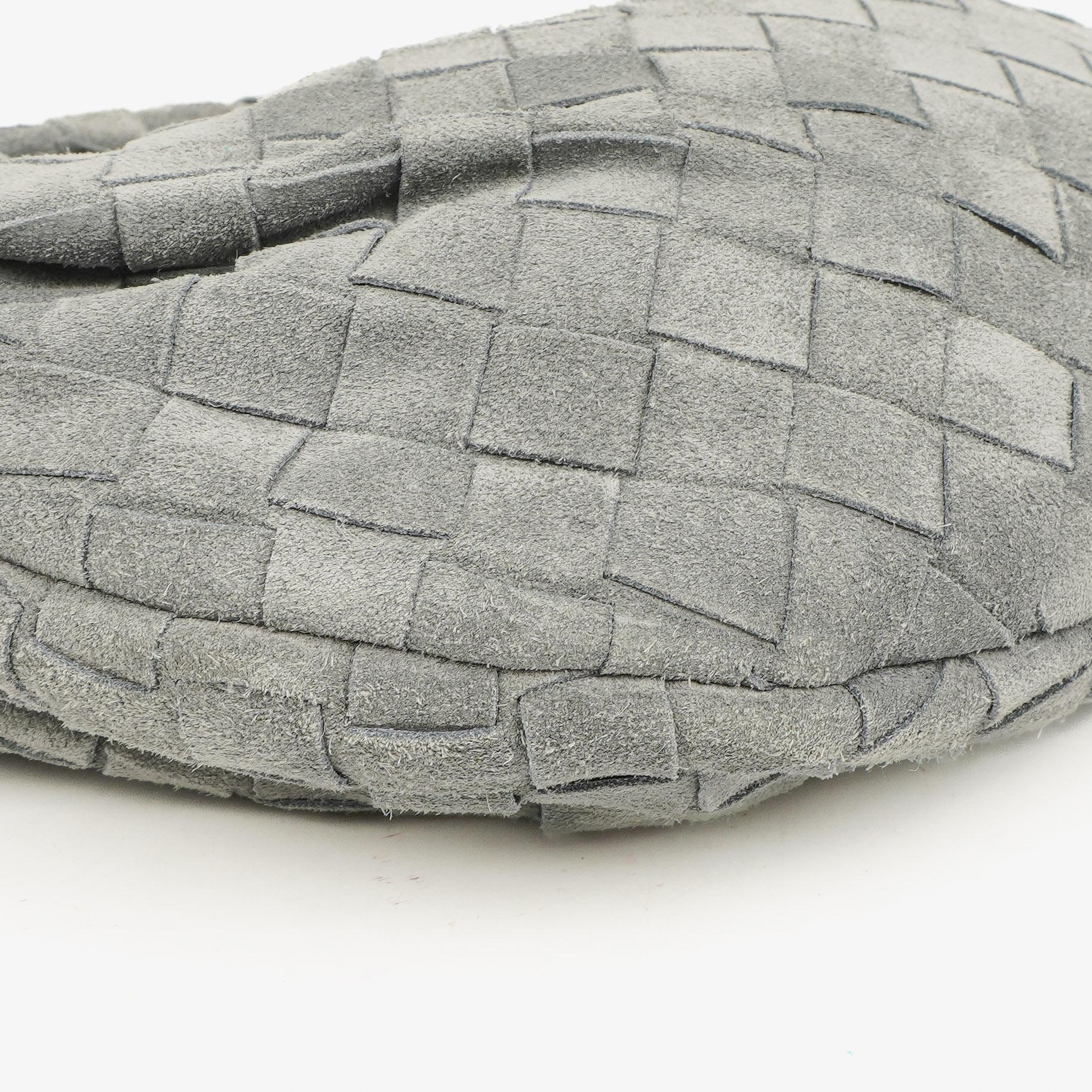 Bottega Veneta Mini Jodie Tasche aus Thunder-Wildleder mit Intrecciato-Flechtung