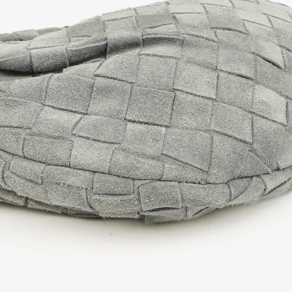 Bottega Veneta Mini Jodie Tasche aus Thunder-Wildleder mit Intrecciato-Flechtung