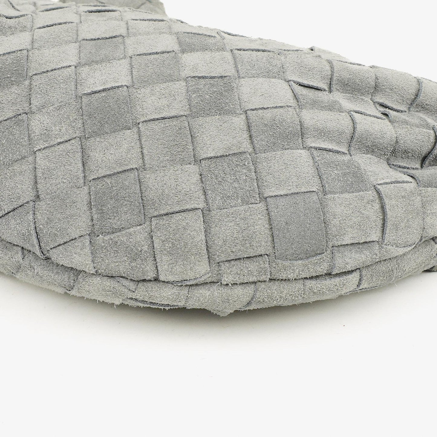 Bottega Veneta Mini Jodie Tasche aus Thunder-Wildleder mit Intrecciato-Flechtung
