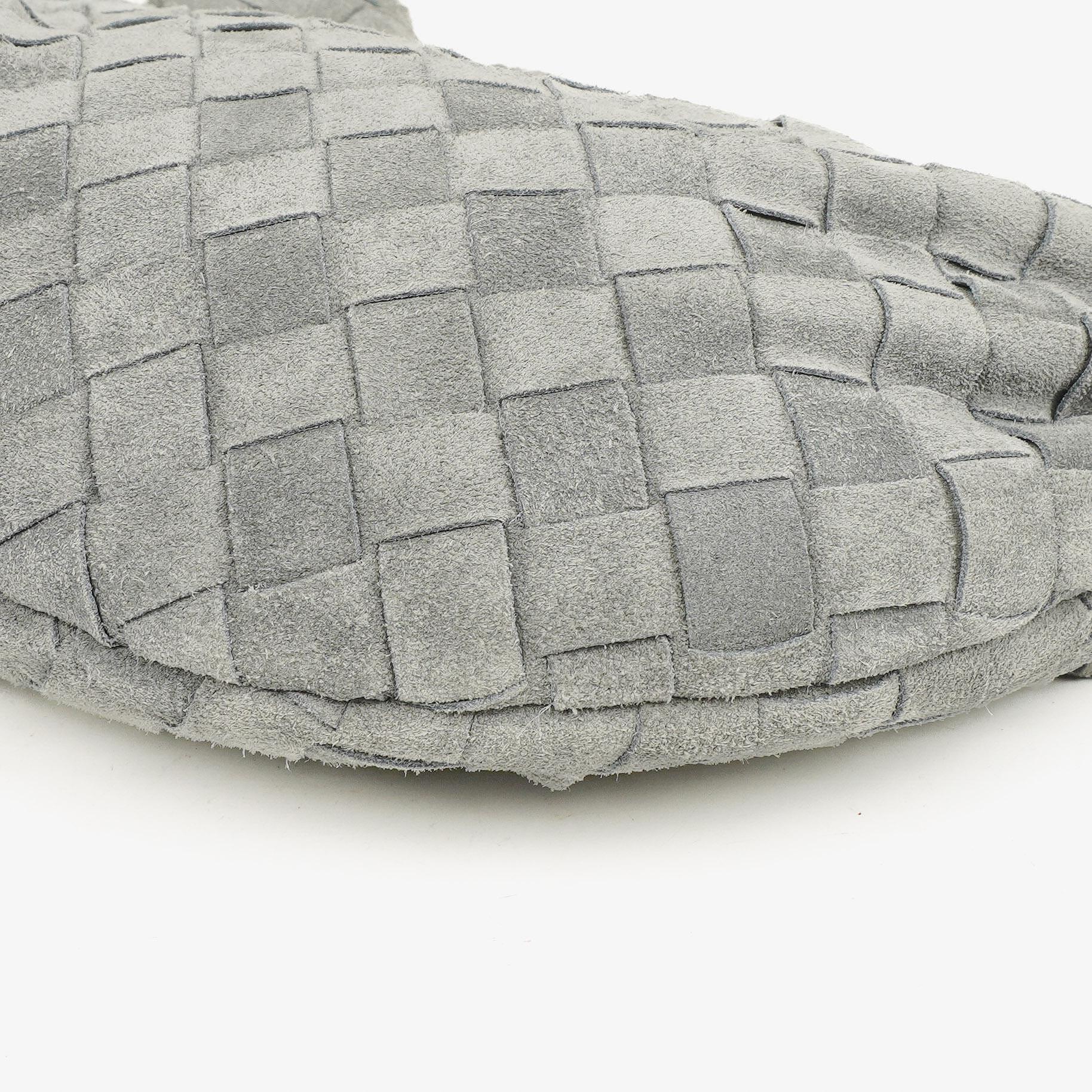 Bottega Veneta Mini Jodie Tasche aus Thunder-Wildleder mit Intrecciato-Flechtung
