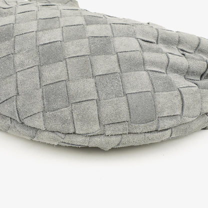 Bottega Veneta Mini Jodie Tasche aus Thunder-Wildleder mit Intrecciato-Flechtung