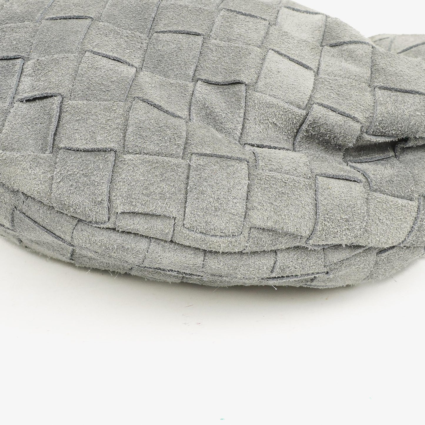 Bottega Veneta Mini Jodie Tasche aus Thunder-Wildleder mit Intrecciato-Flechtung