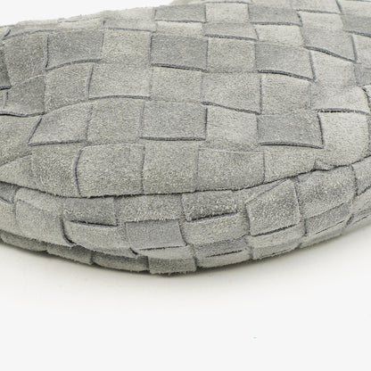 Bottega Veneta Mini Jodie Tasche aus Thunder-Wildleder mit Intrecciato-Flechtung