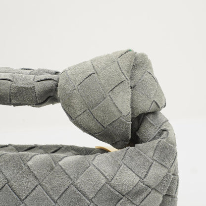 Bottega Veneta Mini Jodie Tasche aus Thunder-Wildleder mit Intrecciato-Flechtung