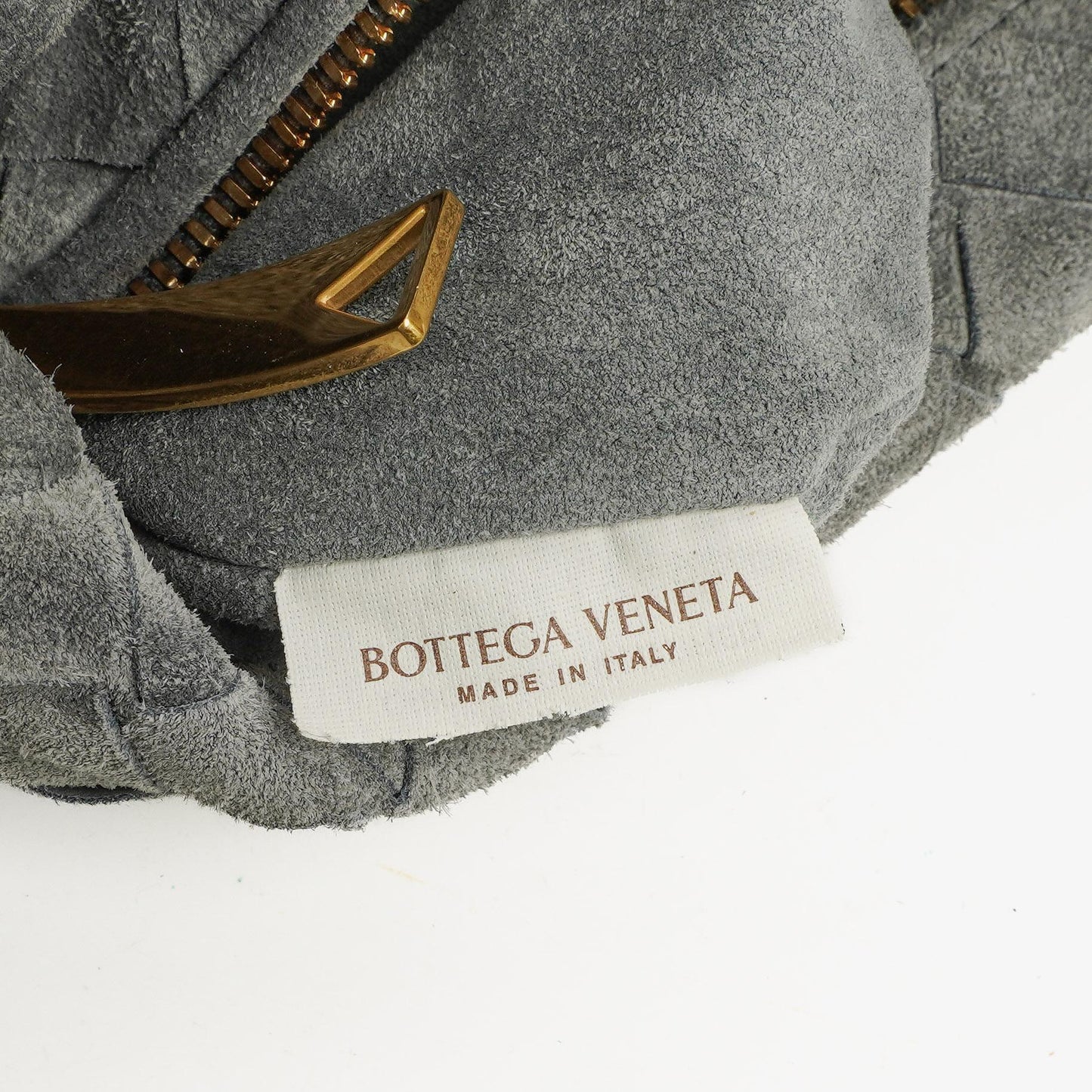 Bottega Veneta Mini Jodie Tasche aus Thunder-Wildleder mit Intrecciato-Flechtung