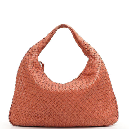 Bottega Veneta Veneta Hobo Tasche Groß aus pfirsichfarbenem Nappa Intrecciato