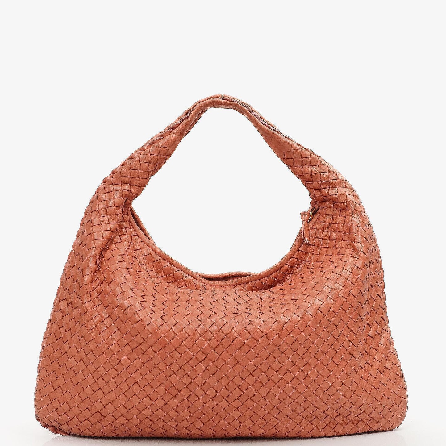 Bottega Veneta Veneta Hobo Tasche Groß aus pfirsichfarbenem Nappa Intrecciato