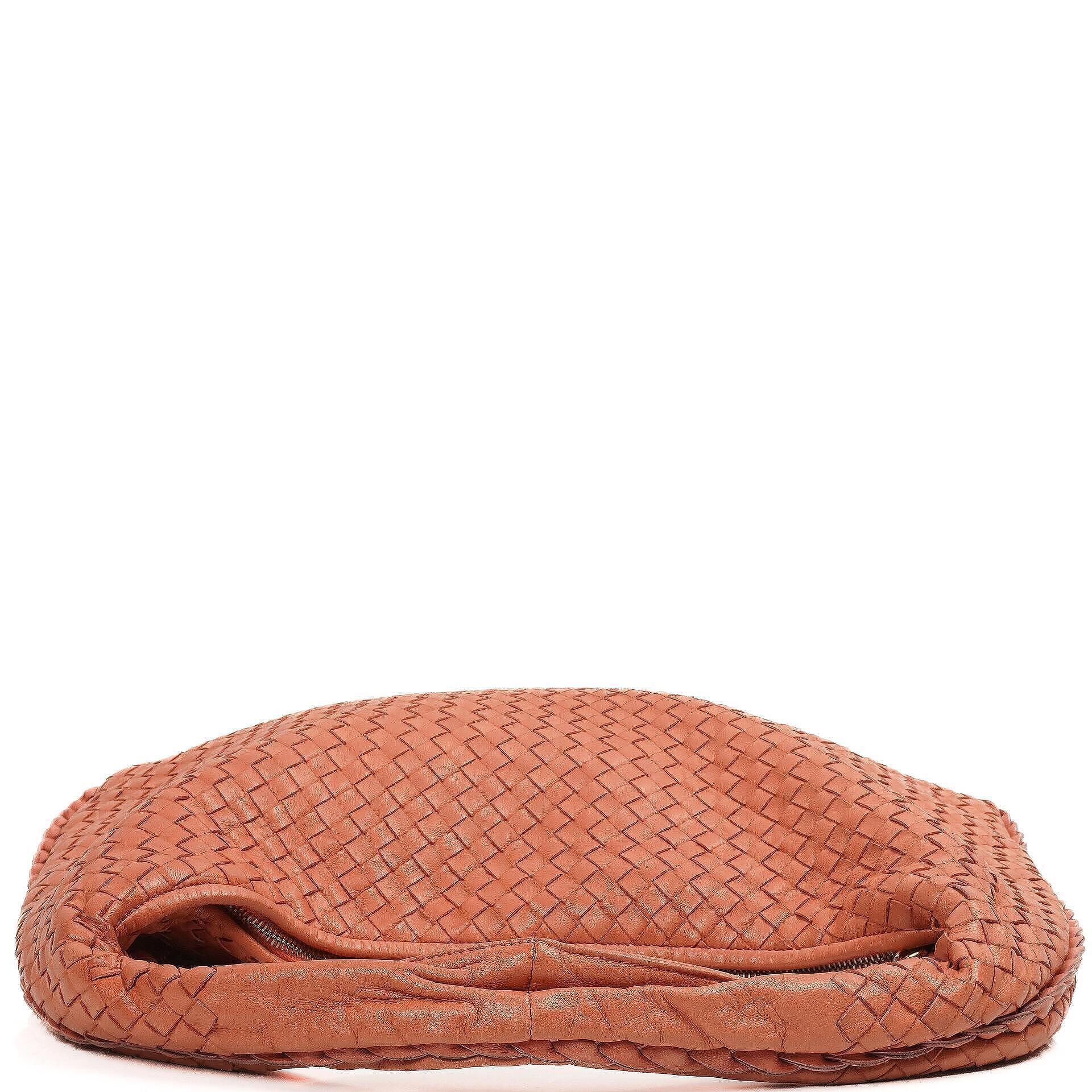 Bottega Veneta Veneta Hobo Tasche Groß aus pfirsichfarbenem Nappa Intrecciato