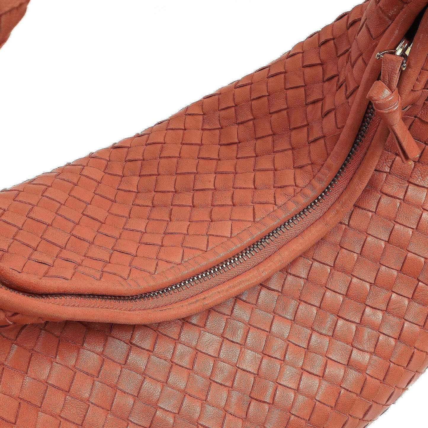 Bottega Veneta Veneta Hobo Tasche Groß aus pfirsichfarbenem Nappa Intrecciato