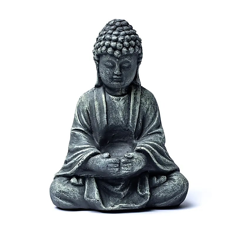 Buddha mit Glas Zement - 1020 g; 20x14x28 cm - Laminimas e.K