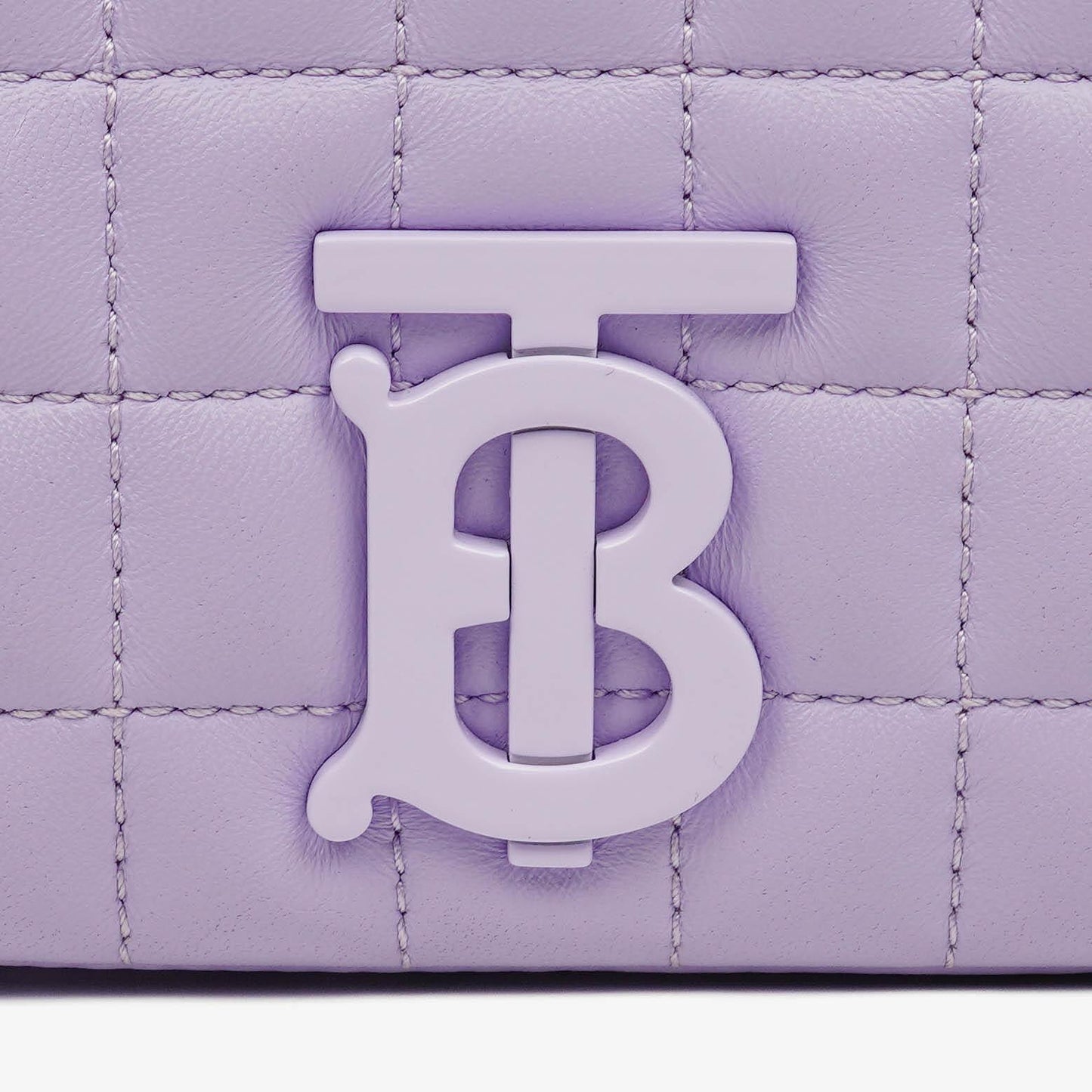 Burberry Kleine Lola Schultertasche aus gestepptem Leder in Lavendel