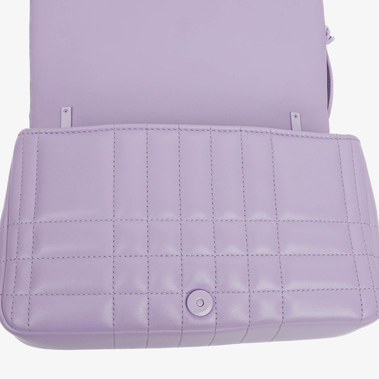 Burberry Kleine Lola Schultertasche aus gestepptem Leder in Lavendel