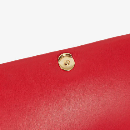Burberry Kleine Lola aus gestepptem Leder in Schwarz/Rot/Kamel mit Karo-Muster