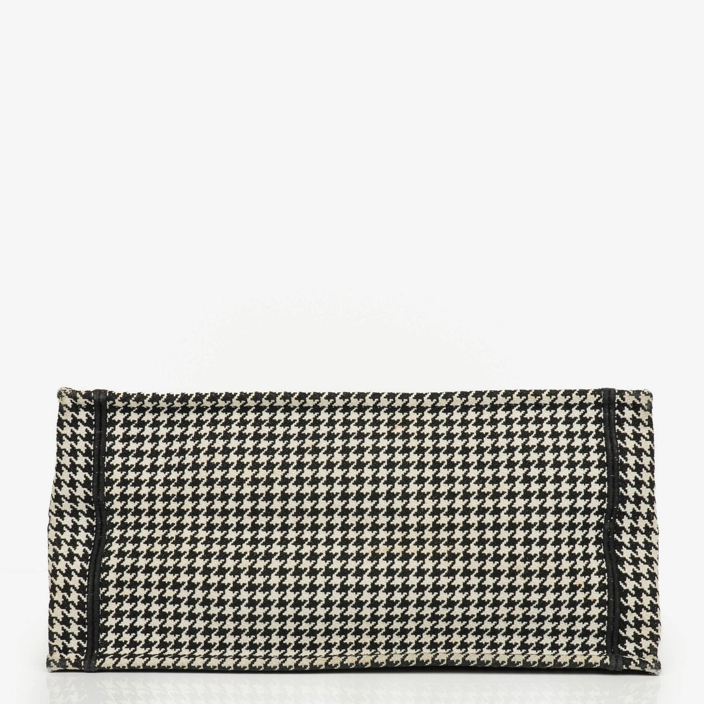 Christian Dior Book Tote Medium aus Canvas mit Hahnentritt-Stickerei in Schwarz und Weiß