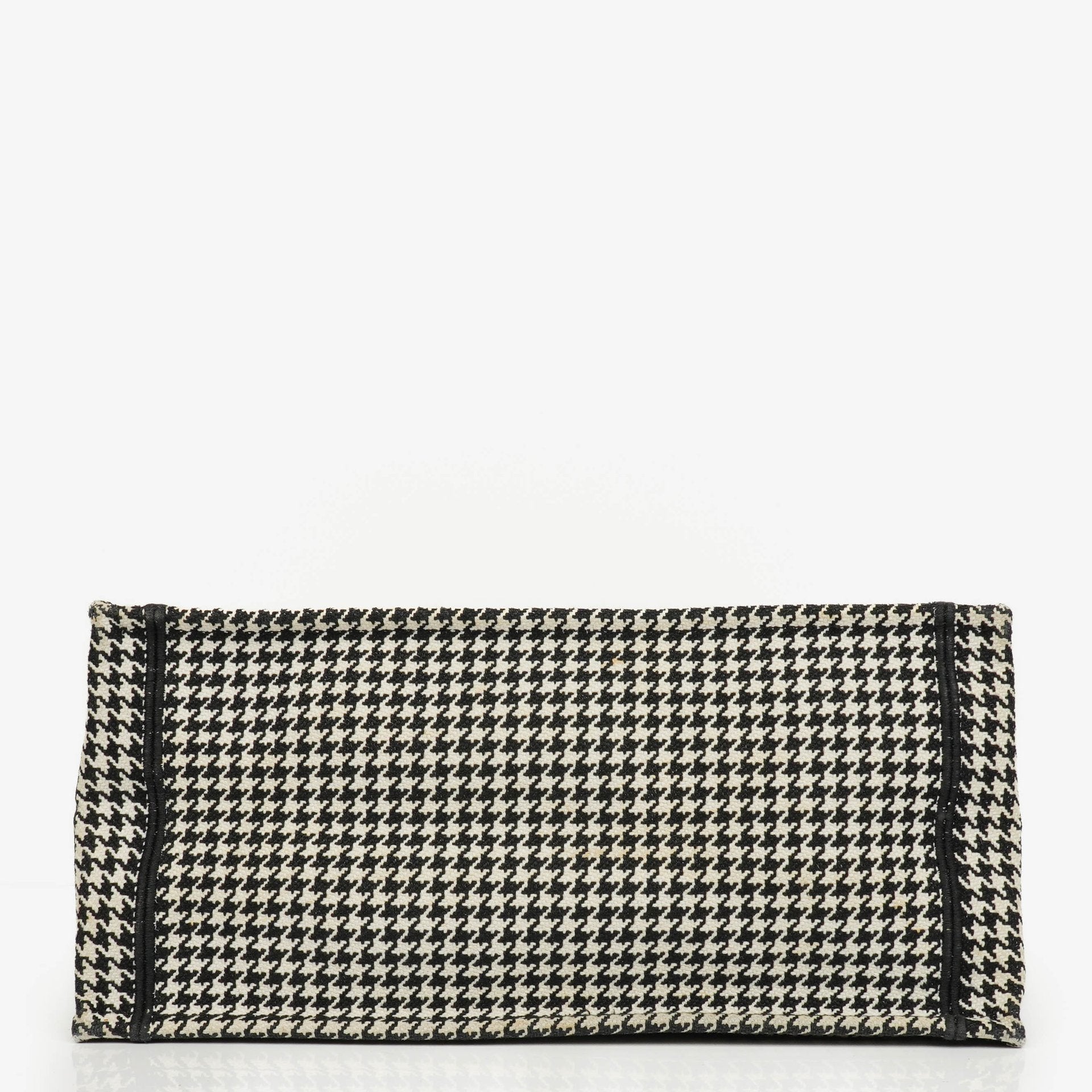 Christian Dior Book Tote Medium aus Canvas mit Hahnentritt-Stickerei in Schwarz und Weiß