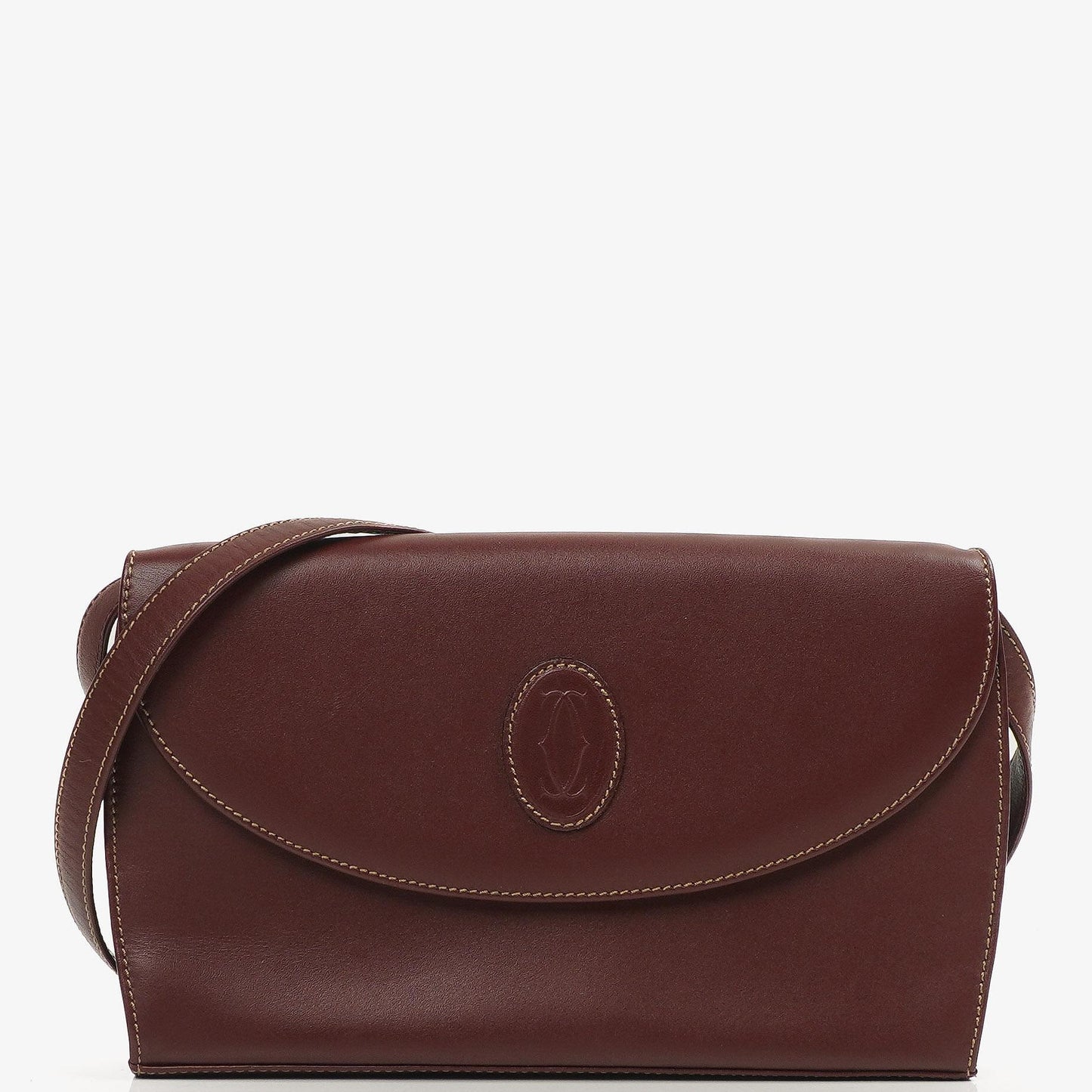 Cartier Must De Cartier Burgunder Leder Schultertasche