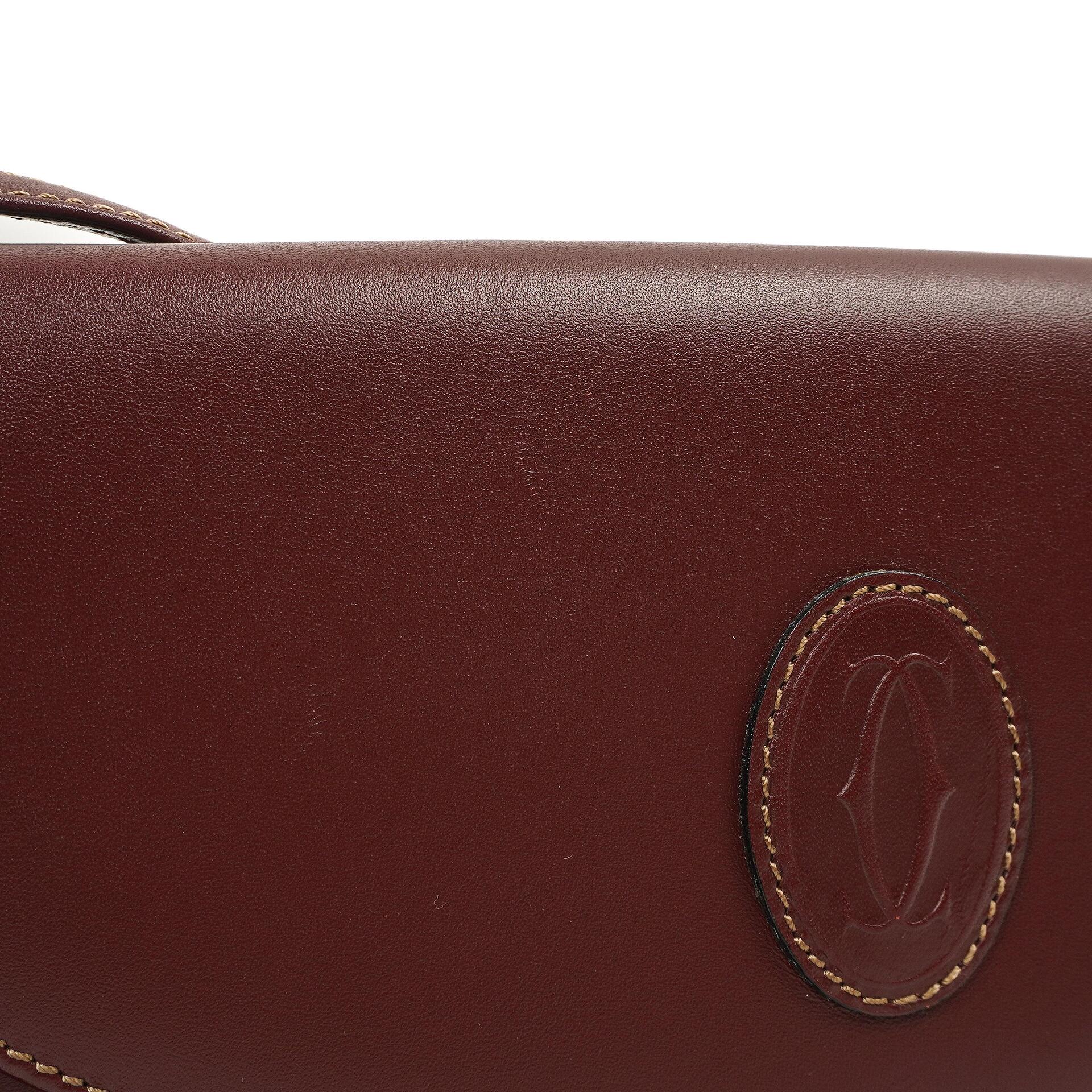 Cartier Must De Cartier Burgunder Leder Schultertasche