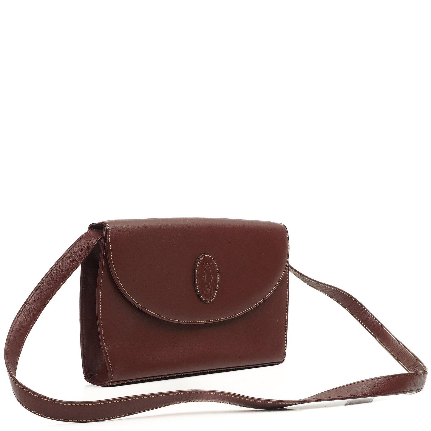 Cartier Must De Cartier Burgunder Leder Schultertasche