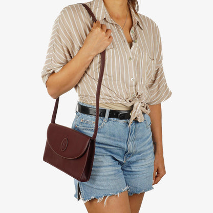 Cartier Must De Cartier Burgunder Leder Schultertasche