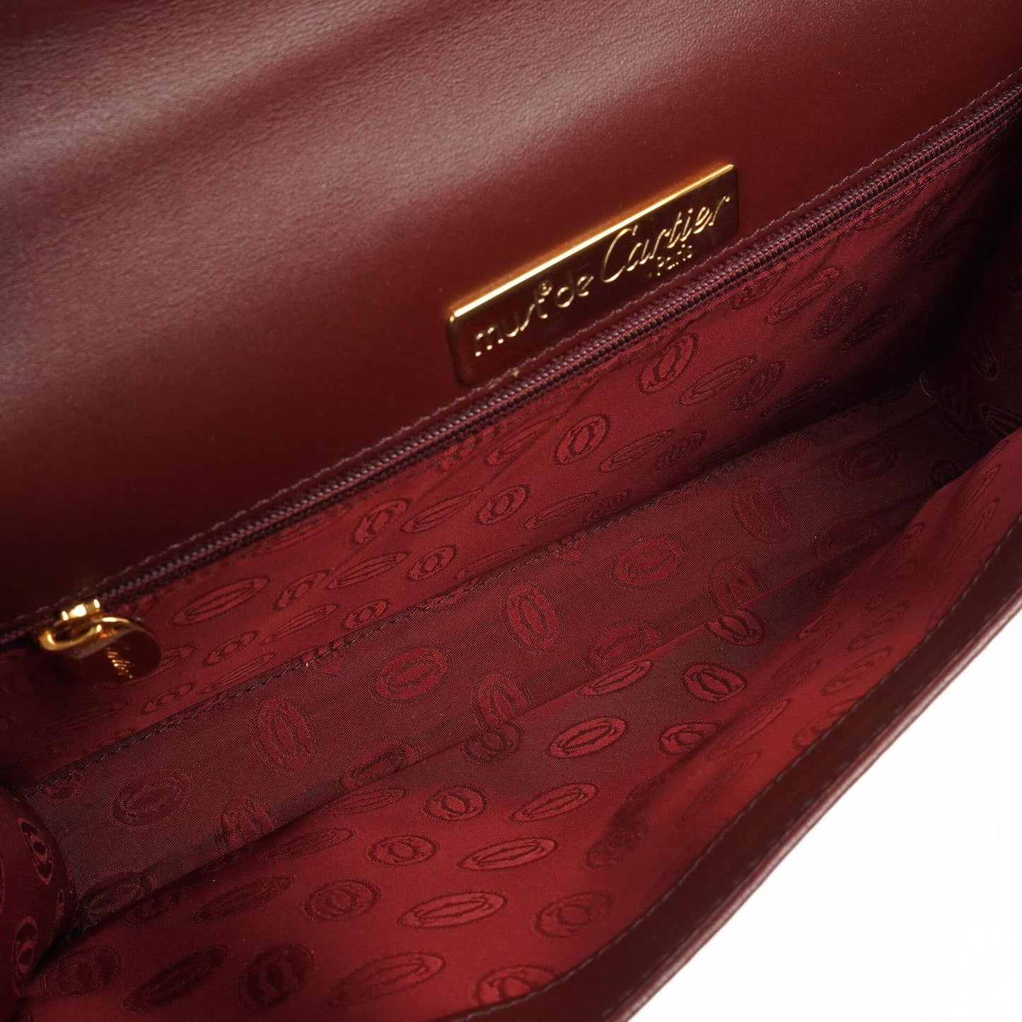Cartier Must De Cartier Burgunder Leder Schultertasche