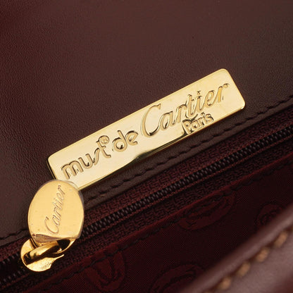 Cartier Must De Cartier Burgunder Leder Schultertasche