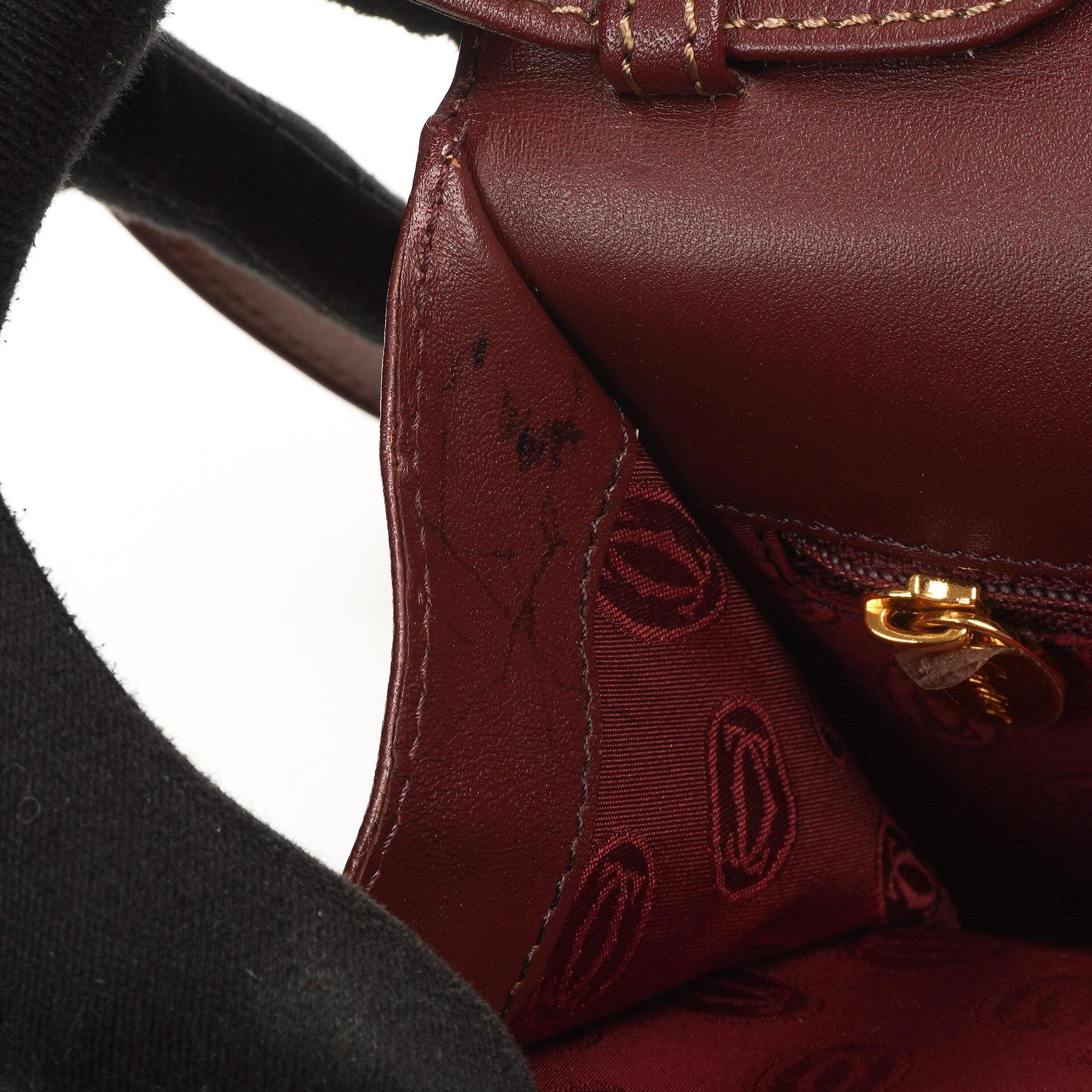 Cartier Must De Cartier Burgunder Leder Schultertasche