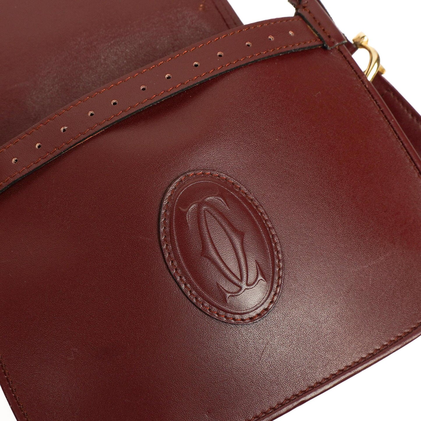 Cartier Rote Leder Umhängetasche