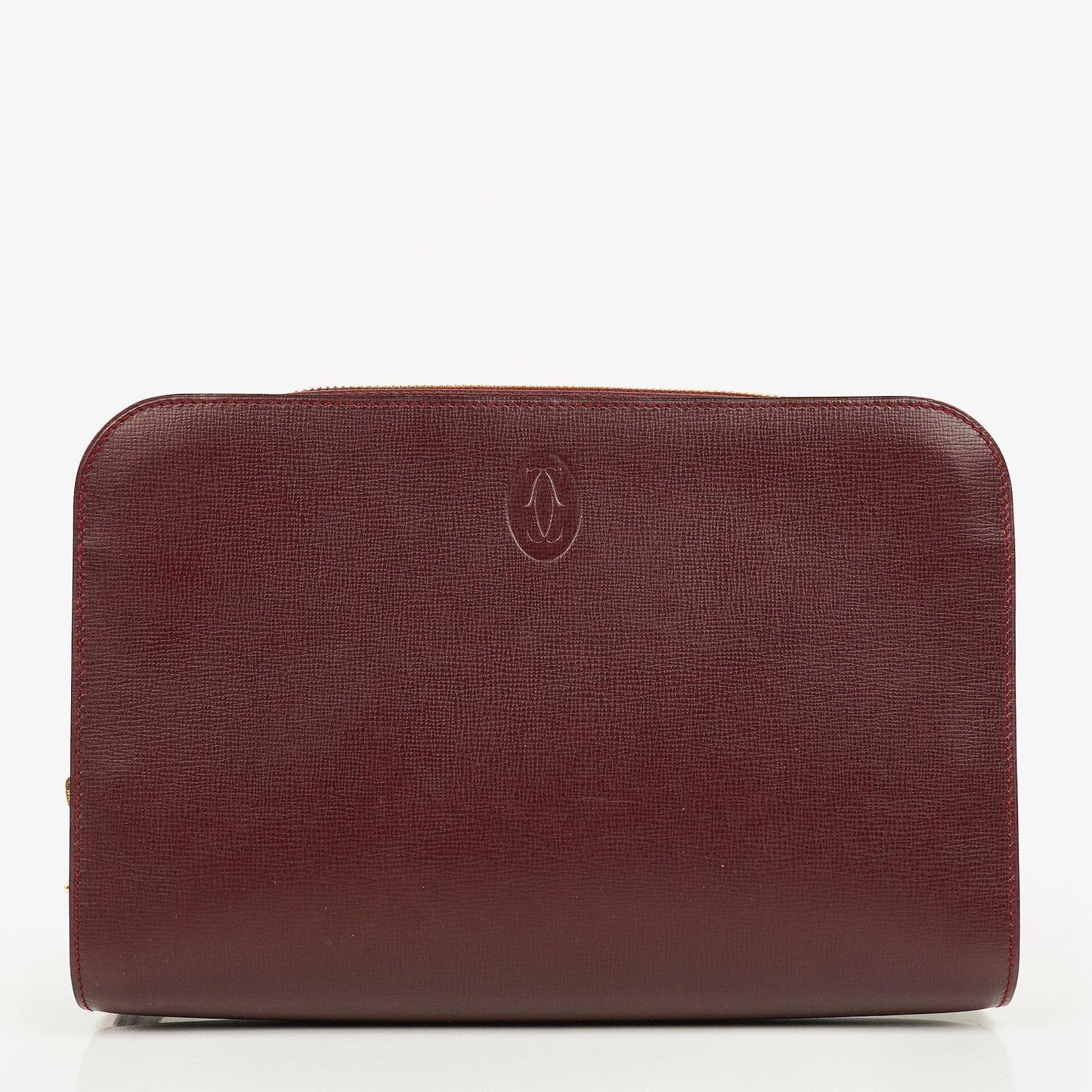 Cartier Must de Cartier Clutch aus burgunderrotem Leder