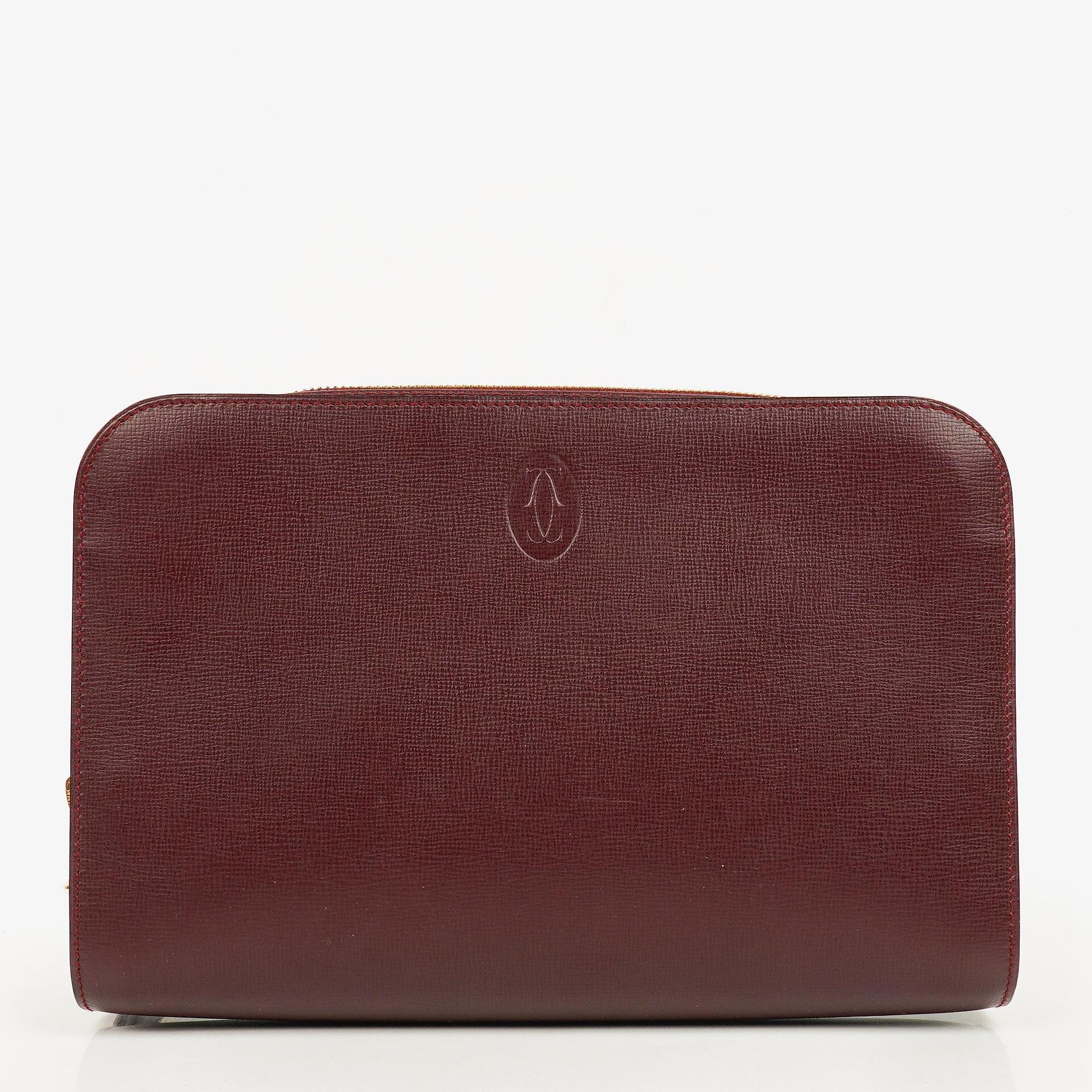 Cartier Must de Cartier Clutch aus burgunderrotem Leder