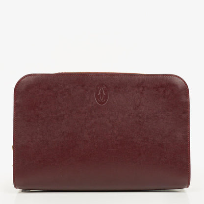 Cartier Must de Cartier Clutch aus burgunderrotem Leder