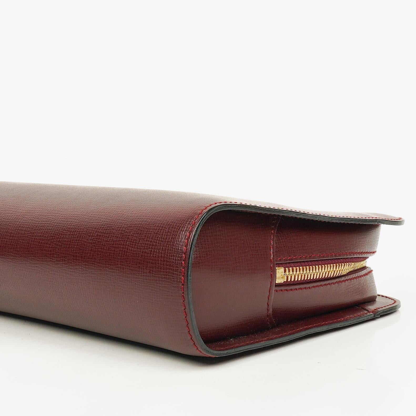 Cartier Must de Cartier Clutch aus burgunderrotem Leder