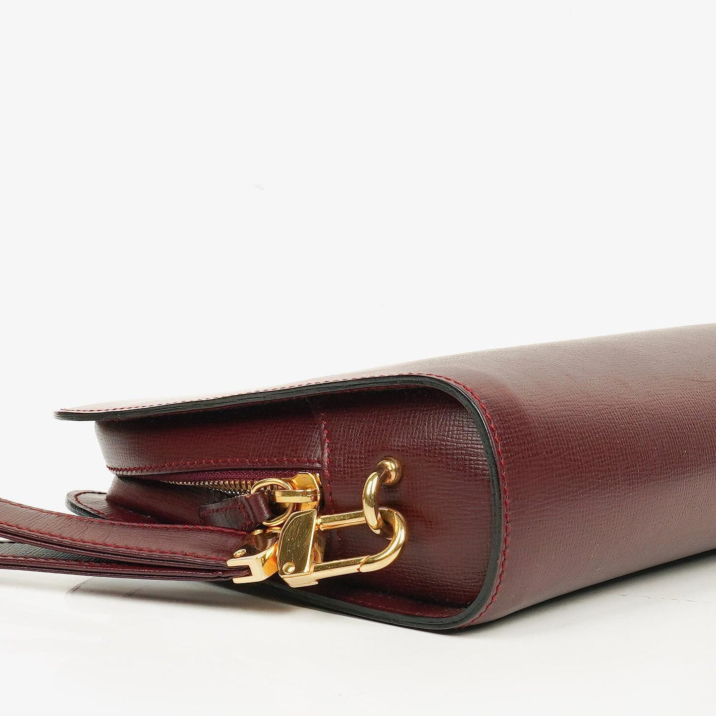 Cartier Must de Cartier Clutch aus burgunderrotem Leder