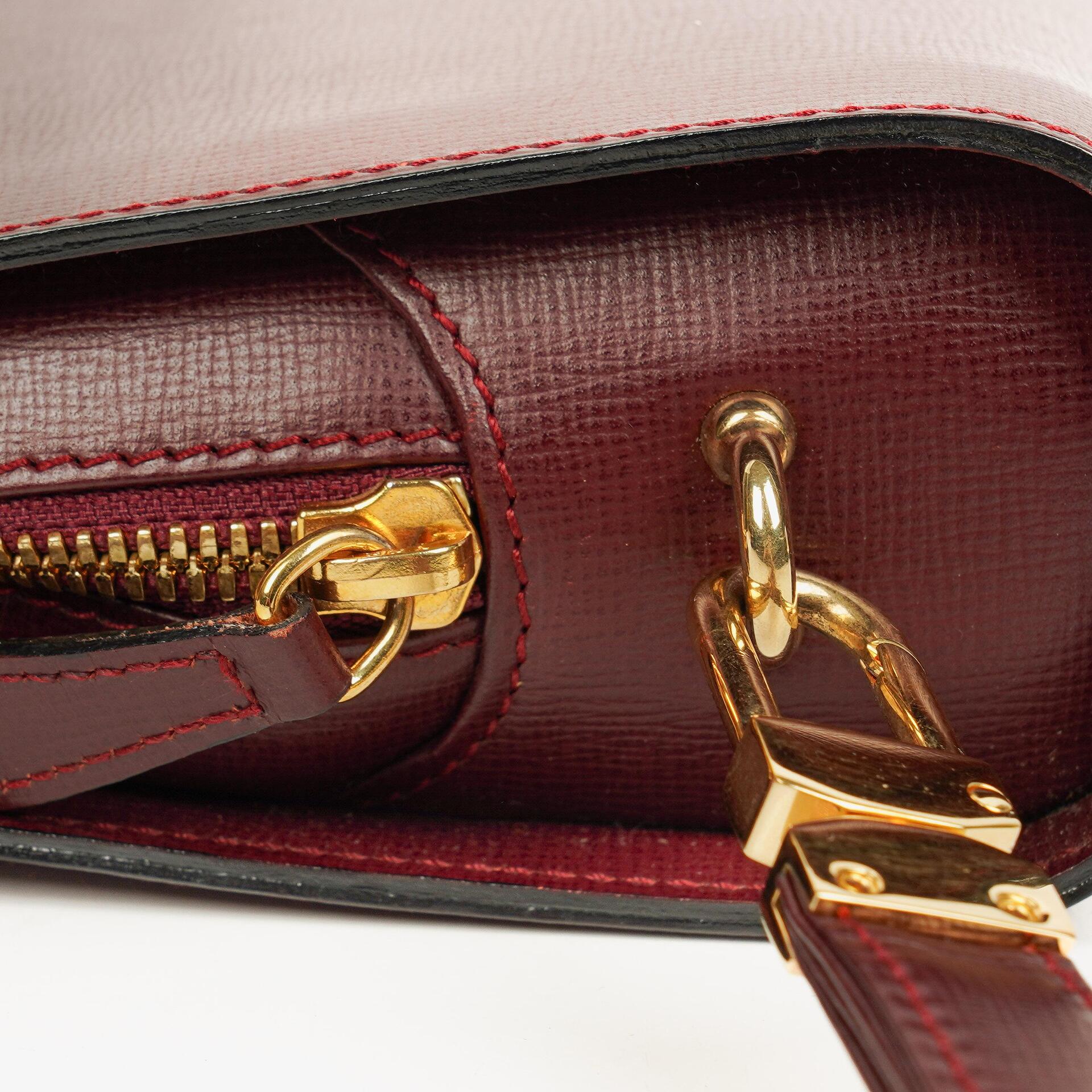 Cartier Must de Cartier Clutch aus burgunderrotem Leder