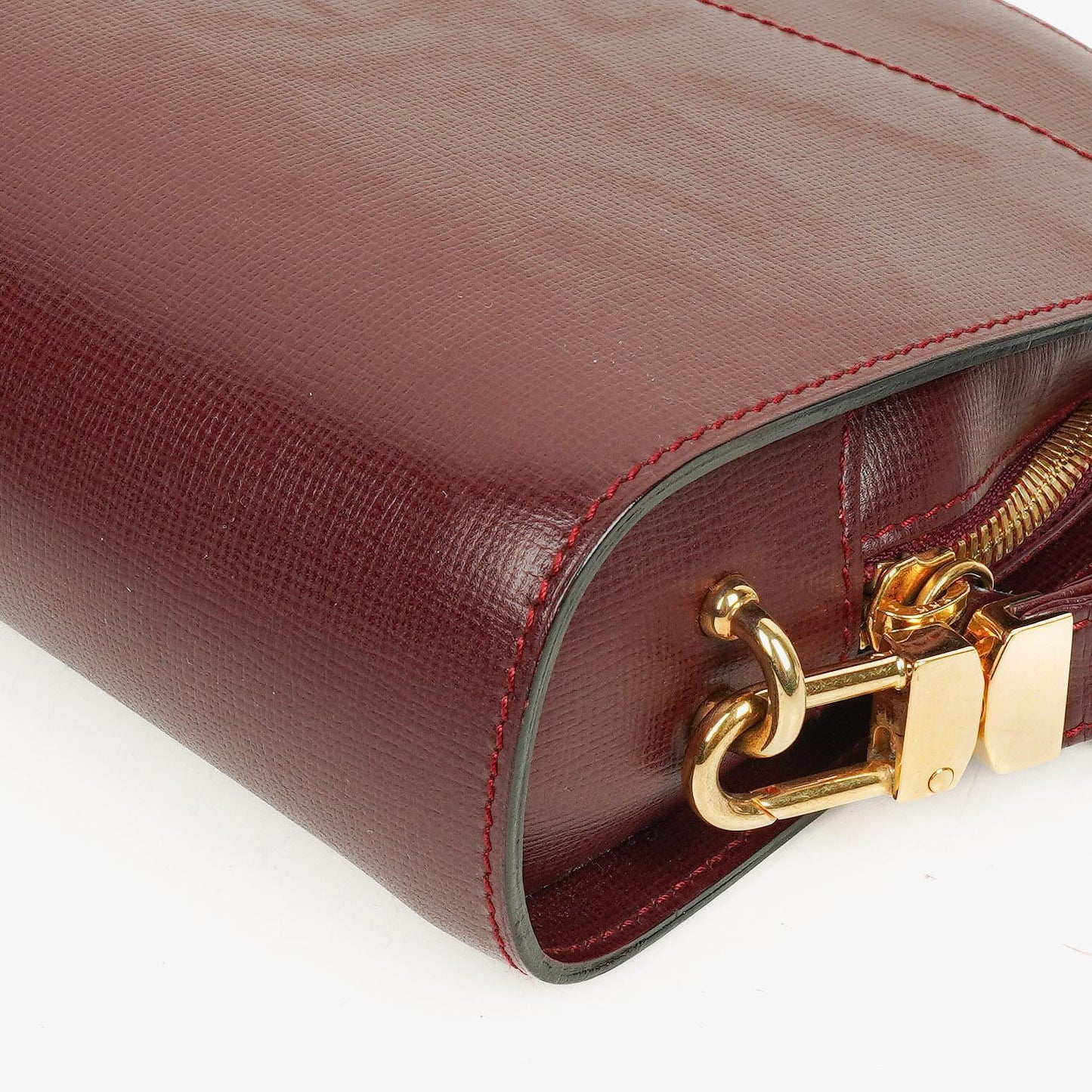 Cartier Must de Cartier Clutch aus burgunderrotem Leder