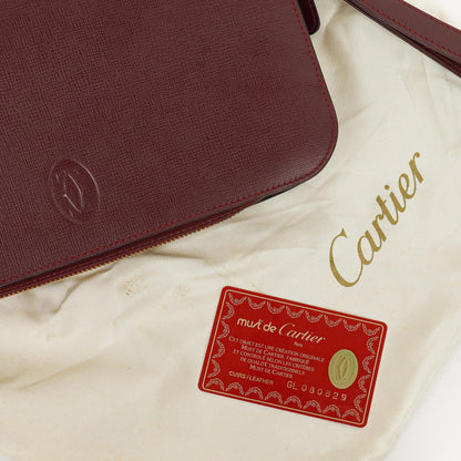 Cartier Must de Cartier Clutch aus burgunderrotem Leder
